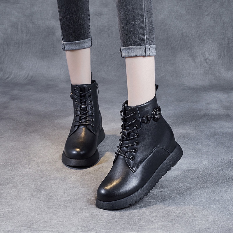 Dr. Martin Boot Sepatu Wanita Kulit Asli Lift Dr. Martens Boots Wanita 2021 Tahun Tali Logam Ber Boo