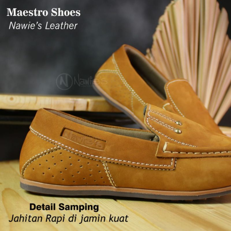 Sepatu Casual Pria Kulit Asli warna Doff Kilap MT01