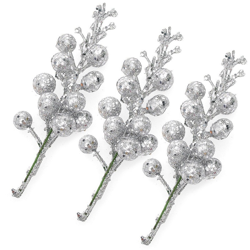 Ornamen Berry Glitter Untuk Dekorasi Natal
