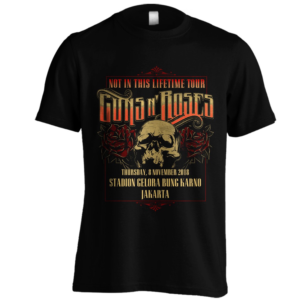 KAOS BAJU ATASAN BAND GUNS N ROSES LIVE IN JAKARTA NOT IN THIS LIFETIME TOUR C02 XS  6XL