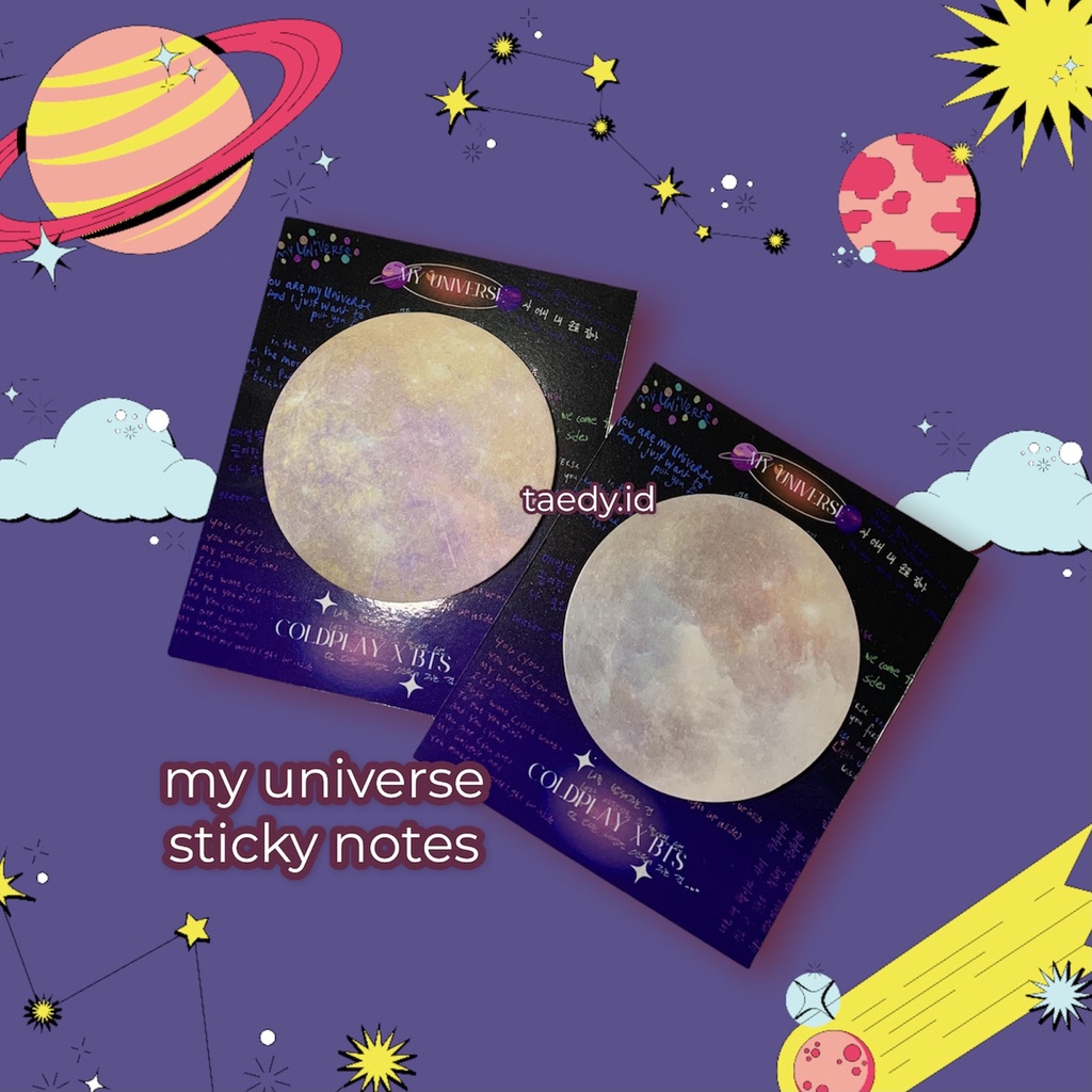 

Sticky Notes Memo BTS My Universe Aesthetic Stationary Perlengkapan Alat Tulis Label Pembatas Buku