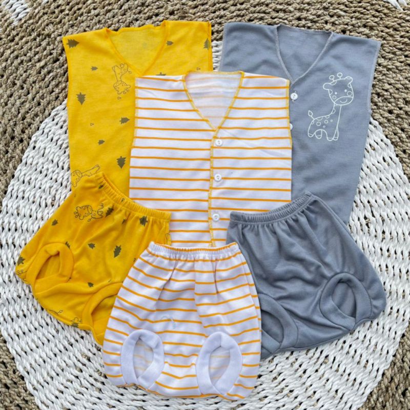 6 PCS BAJU BAYI BARU LAHIR KUTUNG CELANA POP BAYI