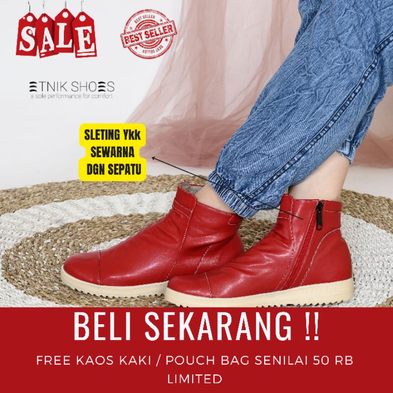 Sepatu Boots Wanita Bot Wanita Buta Wanita Korea Zanetha Boots by Etnikshoes