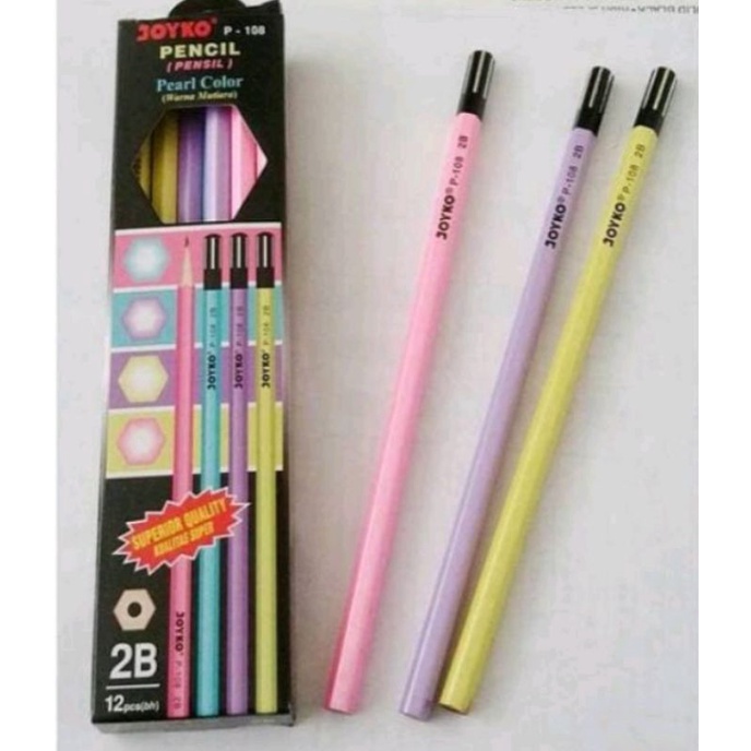 Jual Pensil / Pencil 2B Joyko P-108 (12pcs) | Shopee Indonesia