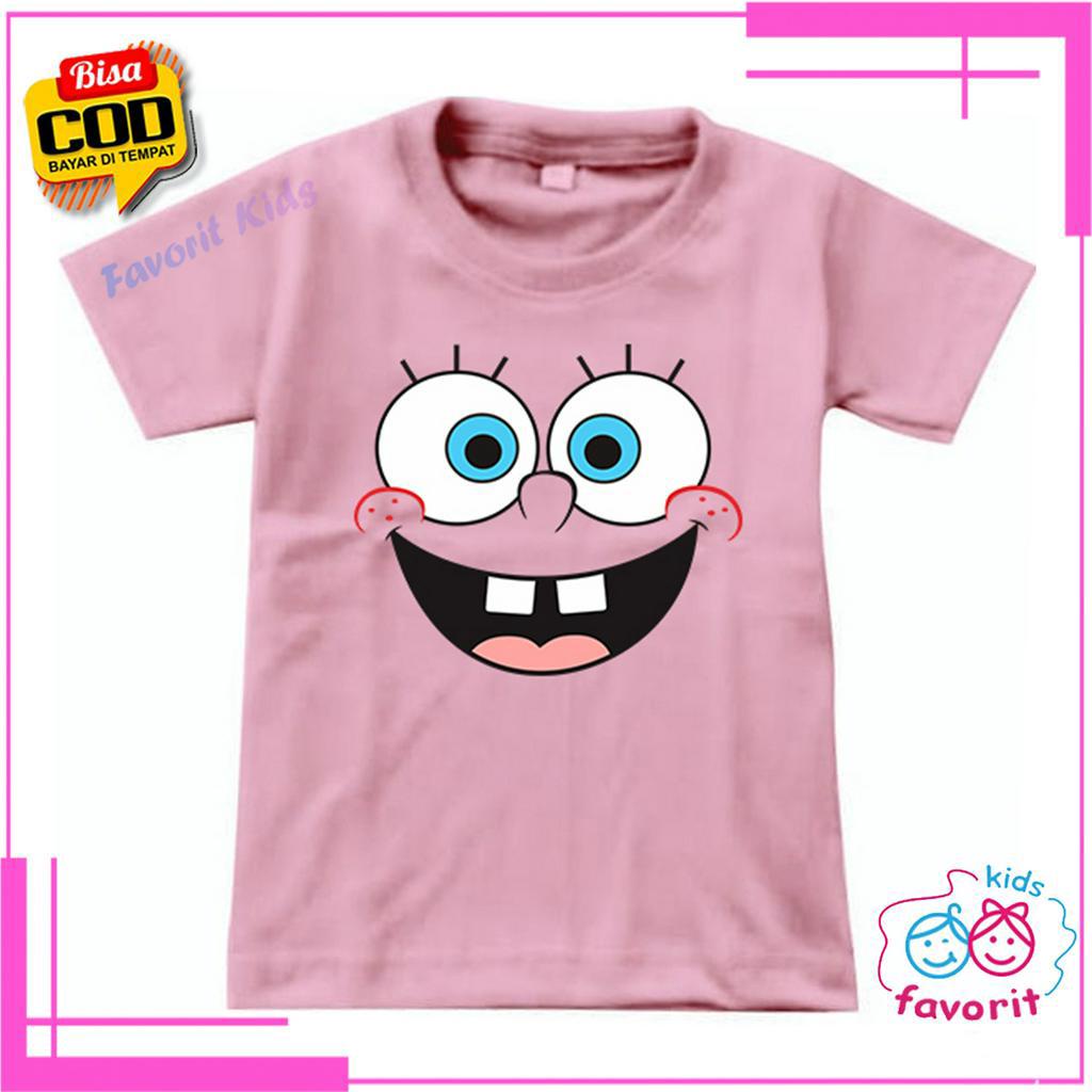 KAOS ANAK PEREMPUAN SPONGEBOB KAOS OBLONG ANAK LENGAN PENDEK