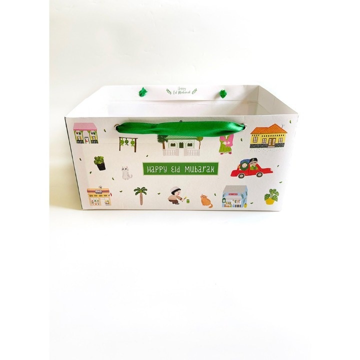 

(10pcs)Paper Bag Lebaran Kotak Kertas Goodie Bag Idul Fitri Untuk Box Nastar