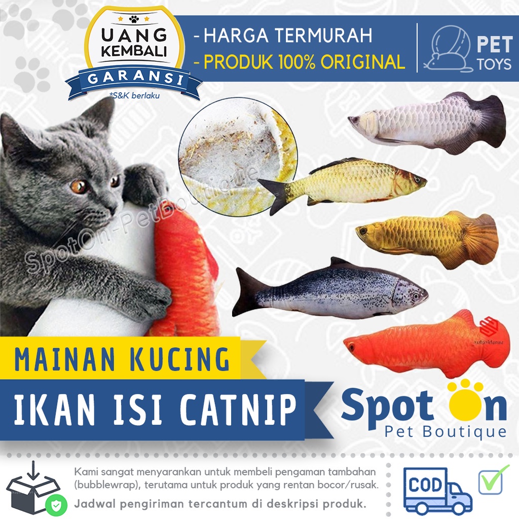 Boneka Catnip Ikan Mainan Kucing | Bantal Isi Catmint Kucing | Cat Toys