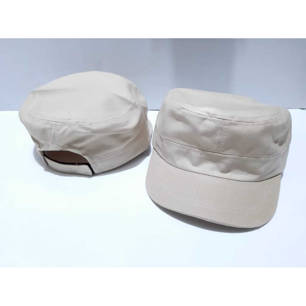 TOPI KOMANDO / MILITARY POLOS MURAH / TOPI MILITER - Cream