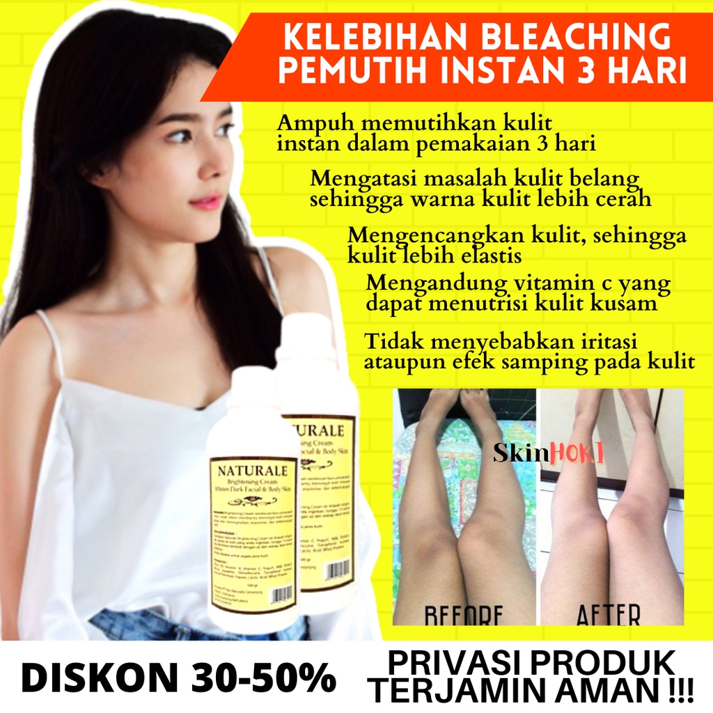 BLEACHING PEMUTIH BADAN PERMANEN BLEACHING NATURALE CREAM 500ML PEMUTIH KULIT BPOM ORIGINAL