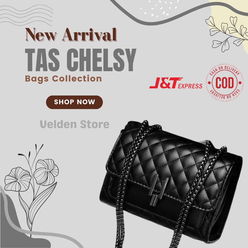 Tas Wanita Chelsy Selempang Slingbag Tas Rantai Kekinian Trendi Fashion Korea Termurah Terbaru