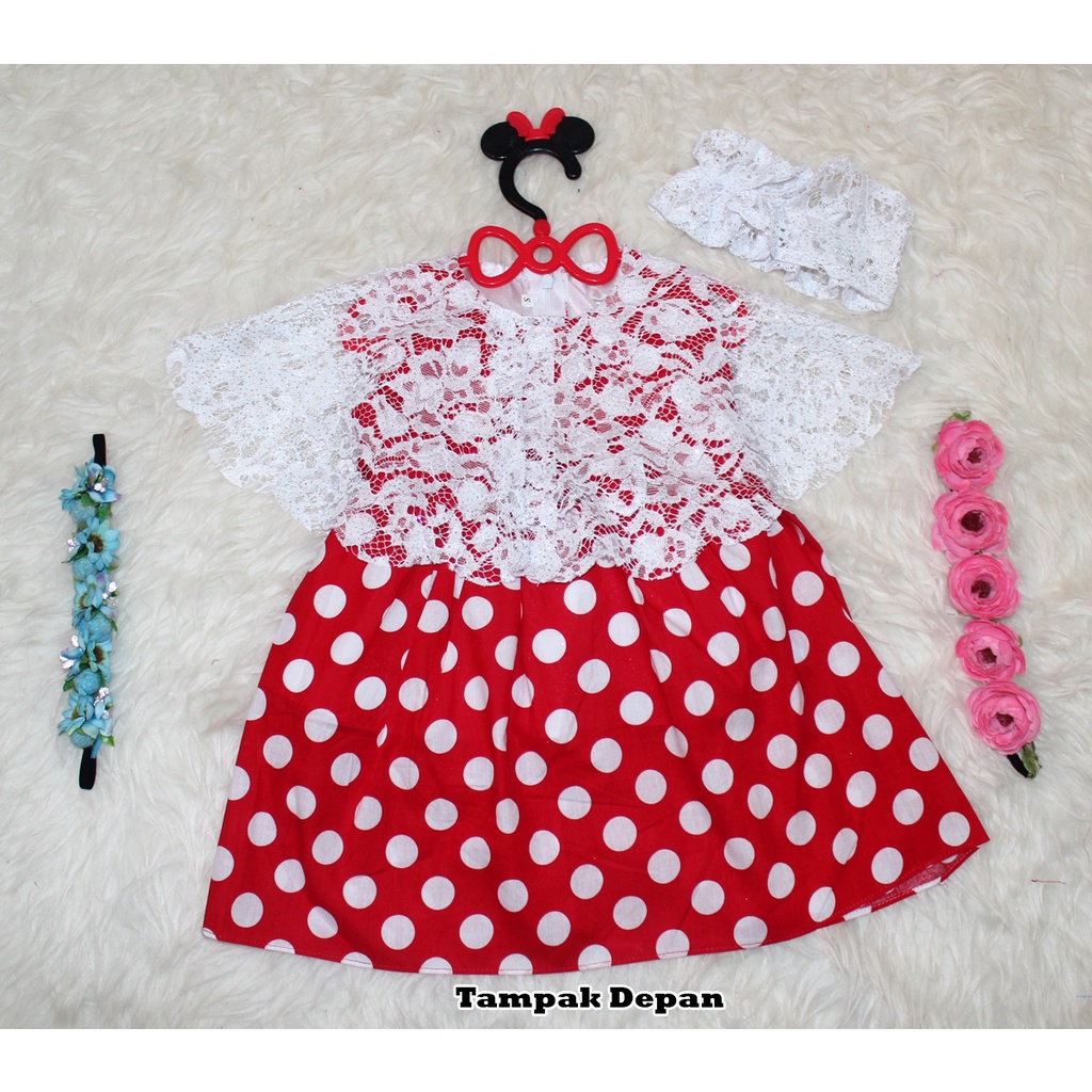 Dress Kids Kelly onde /Terusan Dress Casual+FREE Bando/Gaun Anak Polka