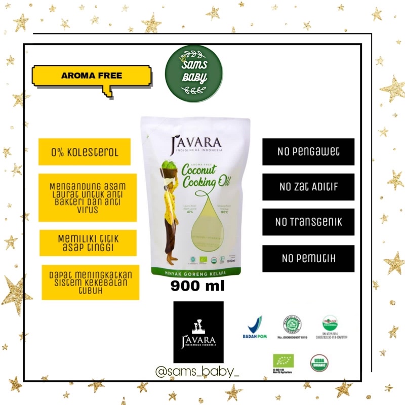Jual Coconut cooking oil Javara Non Aroma 900ml / minyak kelapa organik ...