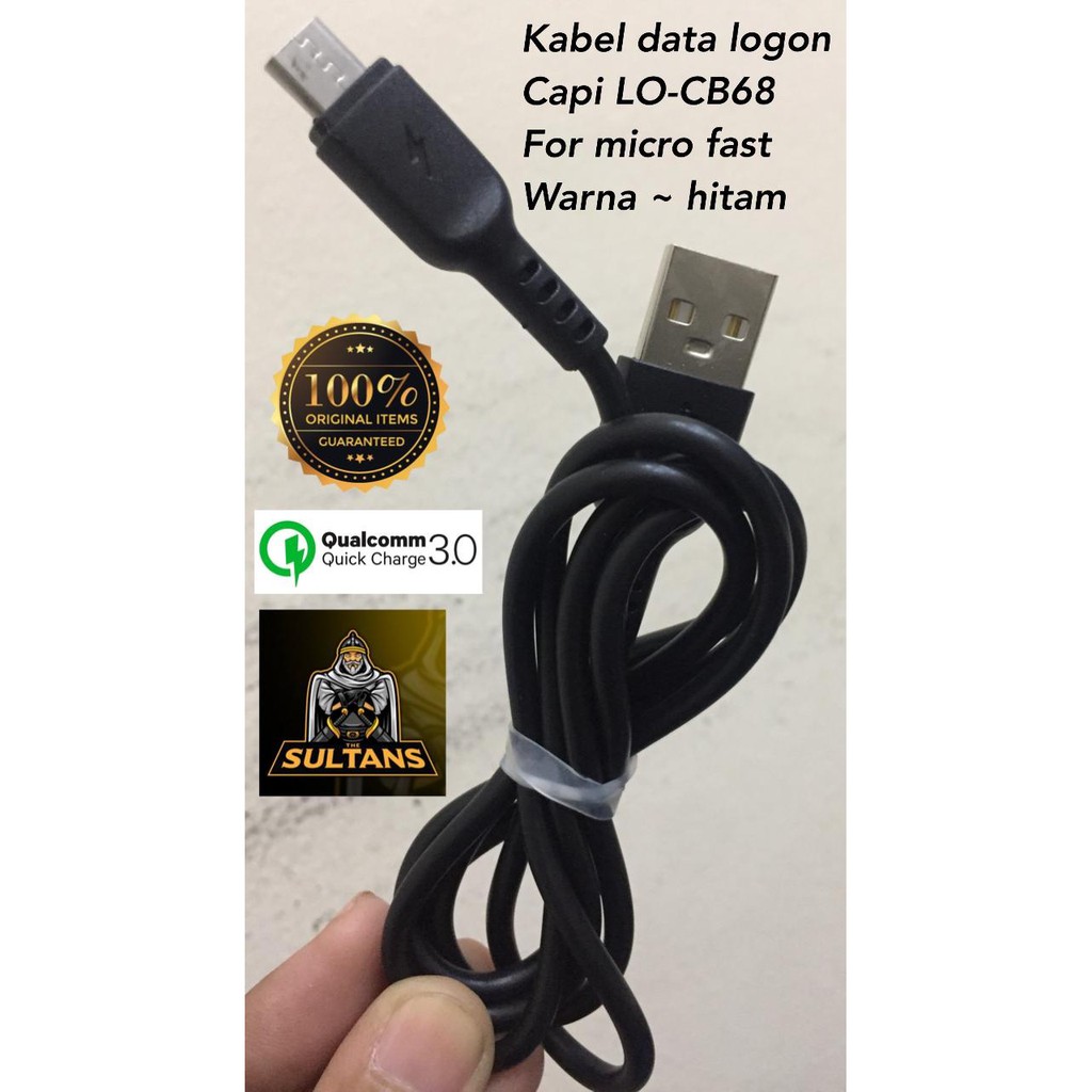 Kabel data Log On Circle Lo-CB15 &amp; LO-CB68 CAPI 2.4a micro-usb/iphone/type-c pajang 1 meter