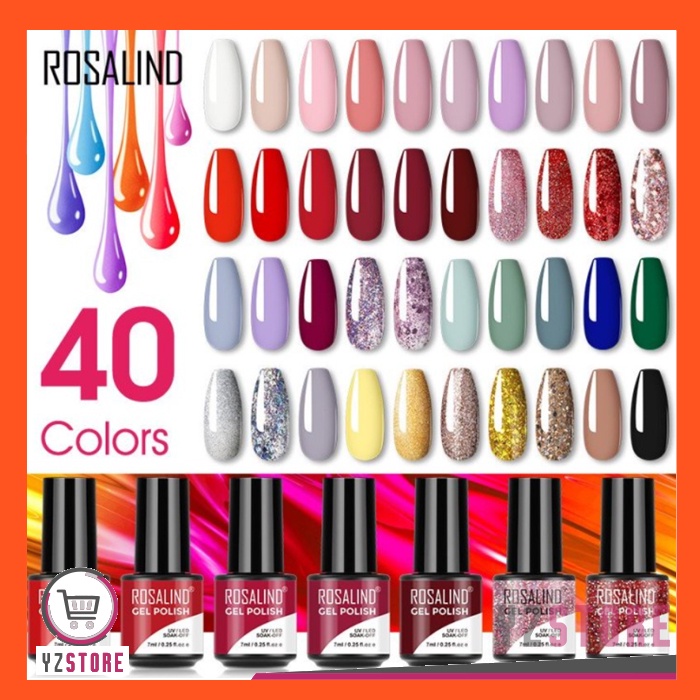 ROSALIND Gel Nail Polish S-Series UV LED Plastic Bottle Nail Art Kutek Gel Kuku S01-S040 YZ210