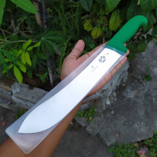 VICTORINOX Pisau Sembelih Bullnose 25 cm Butcher Knife 5.7404.25 Green Fibrox Handle Original Swiss