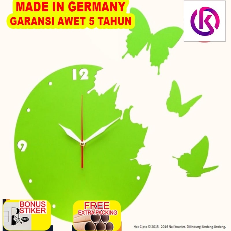 

Promo Jam Dinding Unik Artistik - Butterfly Green Wall Clock