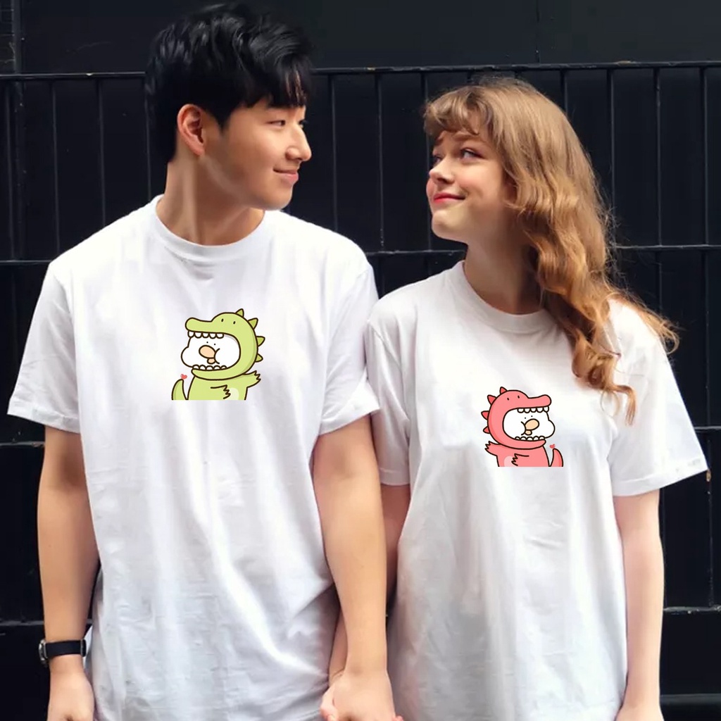 MYSTIQUE.ID-BAJU KAOS COUPLE BEBEK DINO T-SHIRT LUCU DAN AESTHETIC