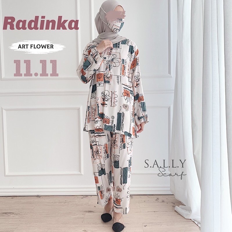 Piyama Set Sally Scarf Radinka Art Flower