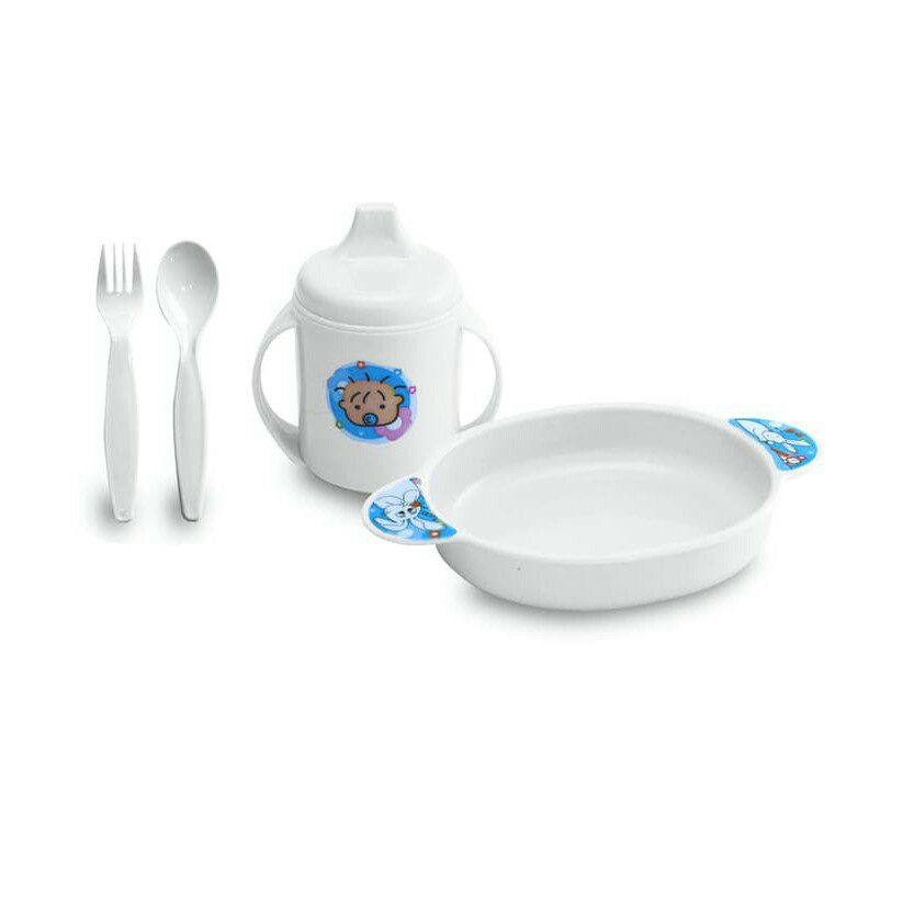 LustyBunny Plate Set Feeding Set Lusty Bunny Perlengkapan Makan Set
