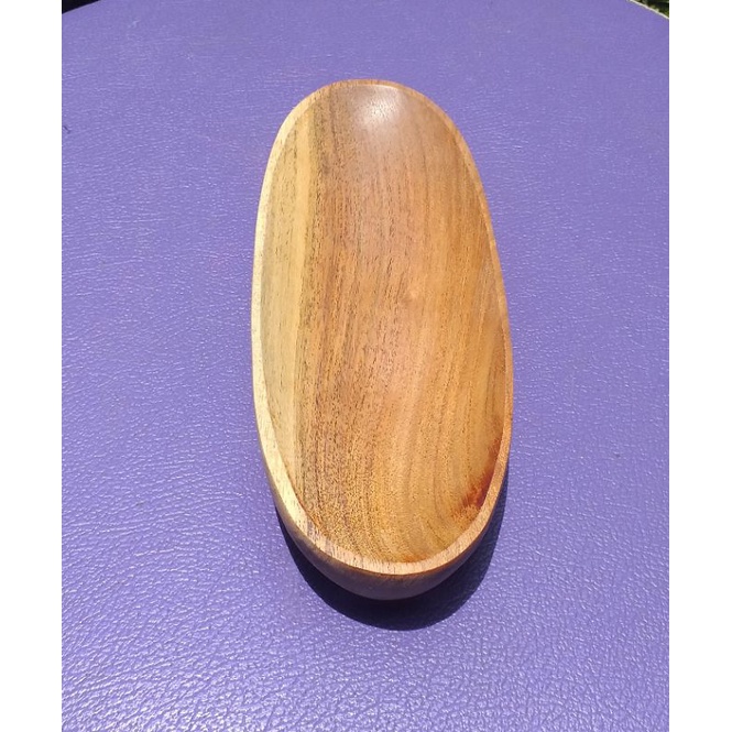 piring susi oval/piring roti 7x20cm.kayu akasia