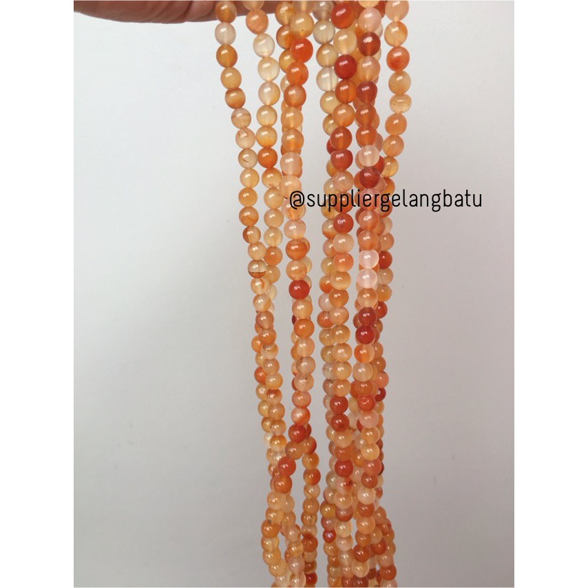 Carnelian Putih Orange Natural Stone Batu Perhiasan Fashion 8mm Akik Bacan Renteng Natural Akik bead