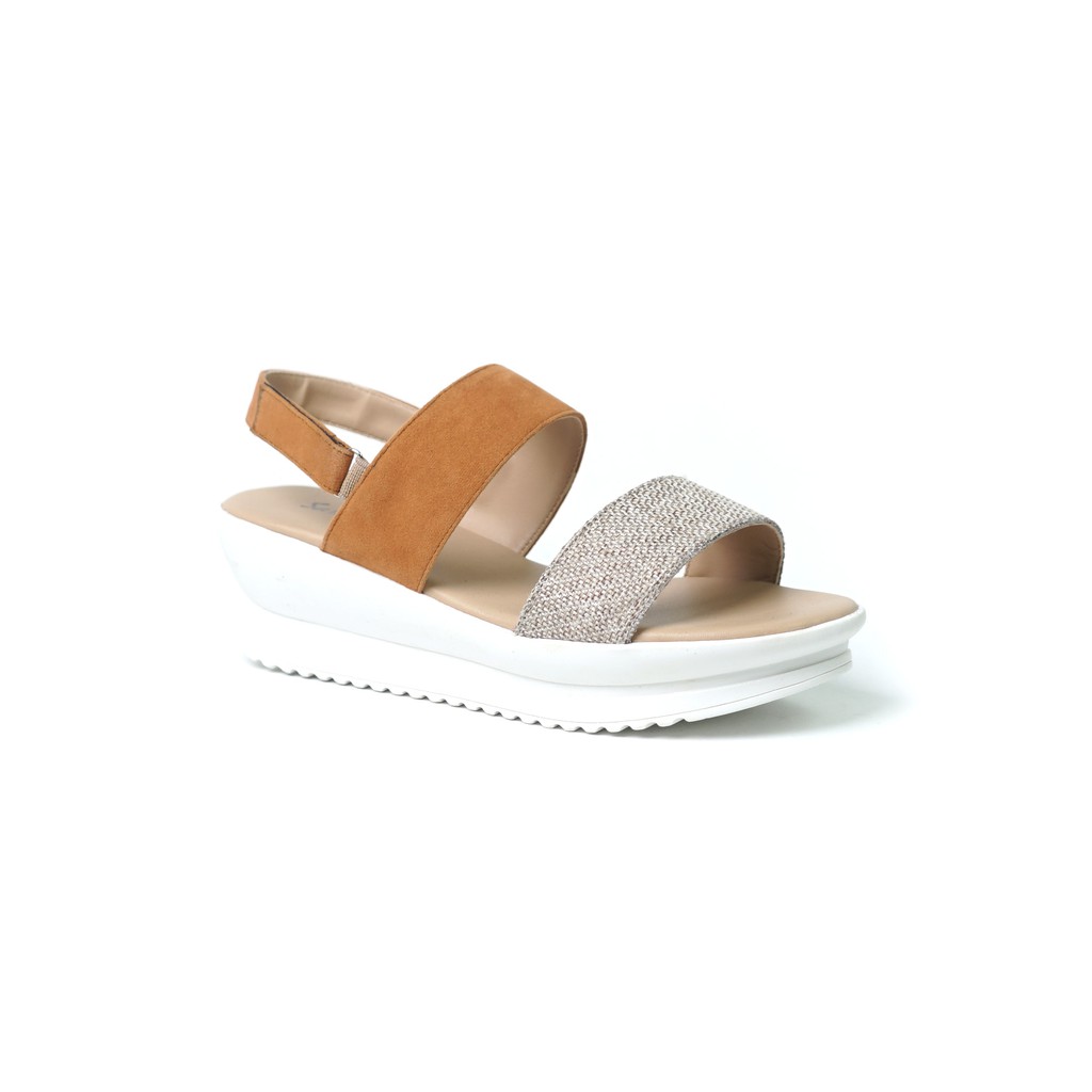 Sarasara BELLINA Sandal Wedges Trendy Hak Tinggi Casual Kasual Wanita Murah Berkualitas Terbaru-Cream