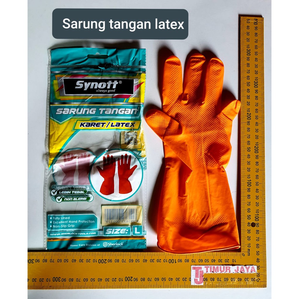 Sarung Tangan Karet Cuci Piring Latex Glove Orange Mencuci Berkebun