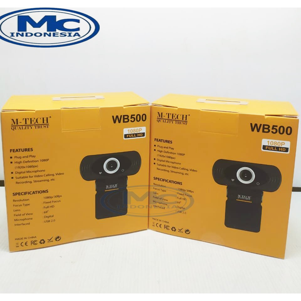 Webcam HD1080P Streaming With  Mic Camera  M-Tech WB-500