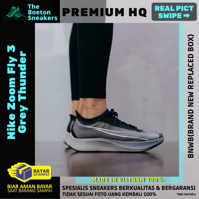 Nike Zoom Fly 3 Original Premium Sneakers Wanita Sepatu Olahraga Running Sneaker Pria BNIB Murah