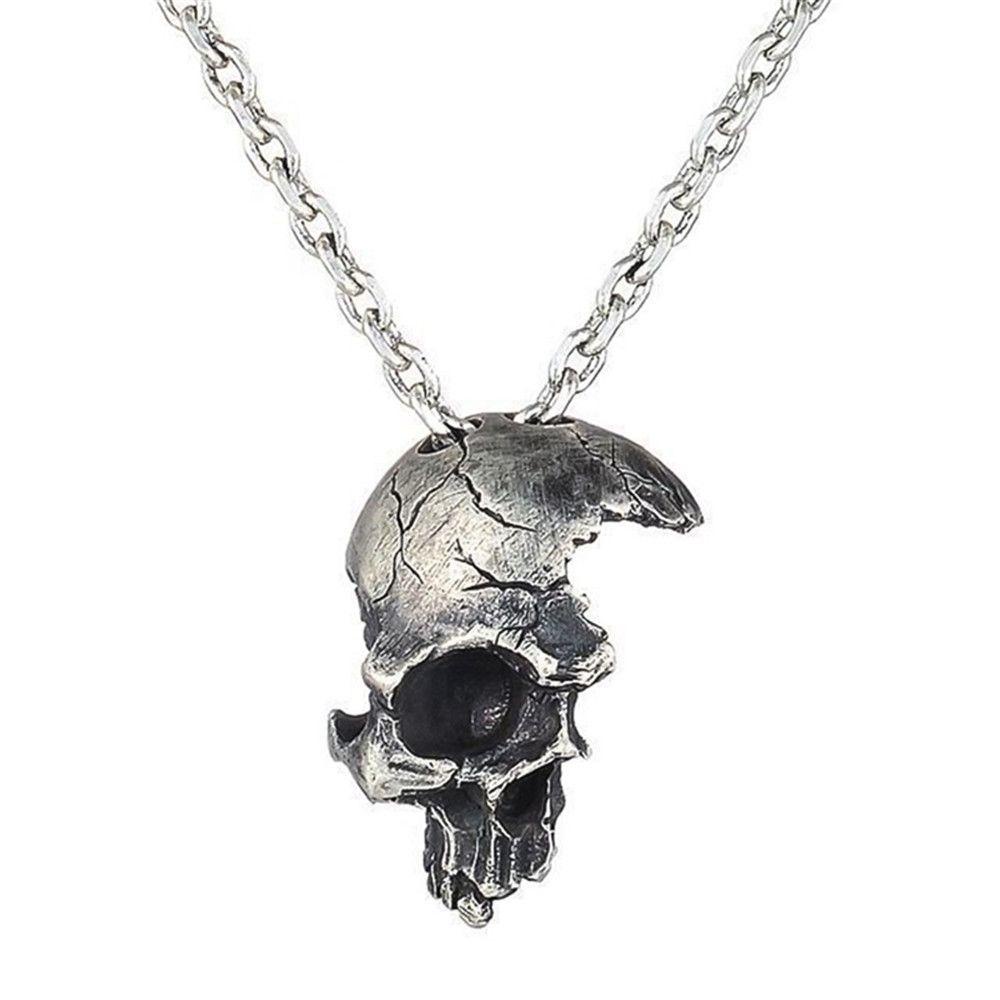 R-flower Skull Pendant Kalung Rusak Biker Rock Gothic