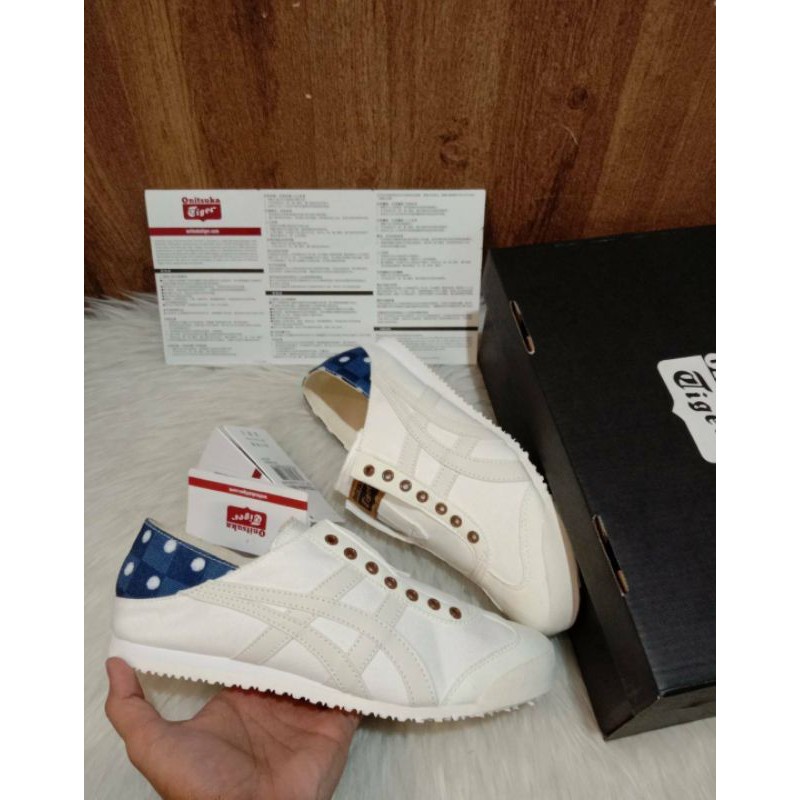 sepatu onitsuka tiger slip on polkadot paraty original