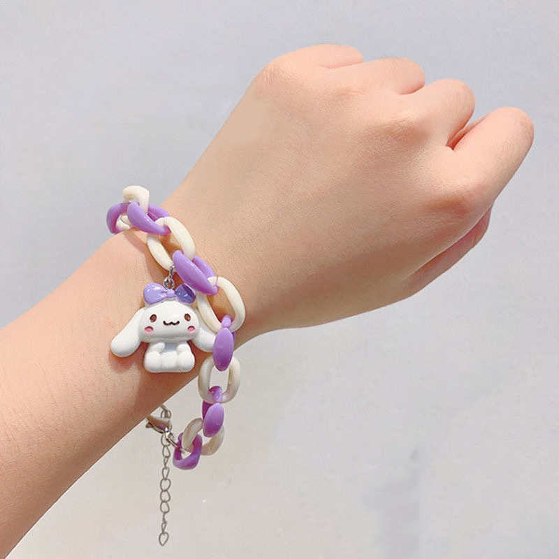 Gelang Cincin Rambut Motif Kartun Anjing Warna Permen Gaya Korea Untuk Pasangan