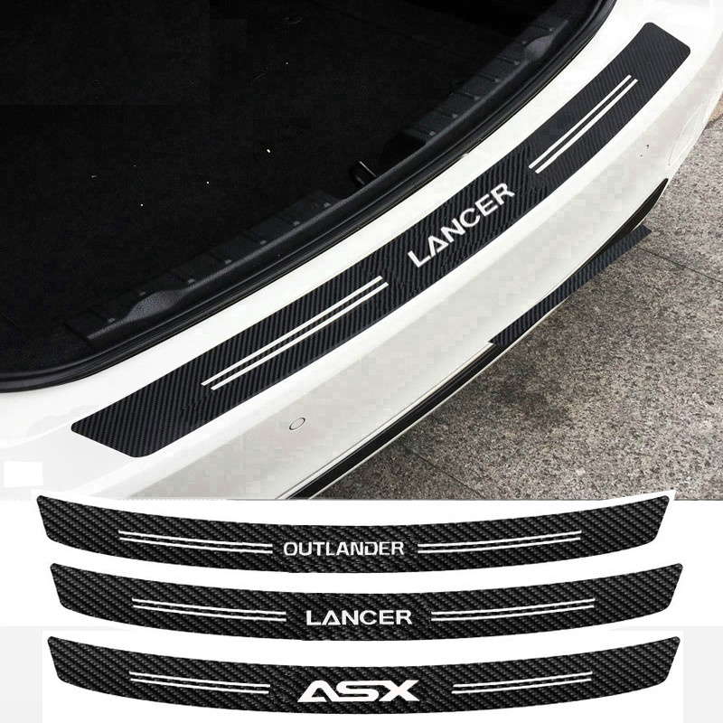 Stiker pelindung bumper belakang mobil serat karbon Untuk MITSUBISHI ASX LANCER OUTLANDER Aksesoris