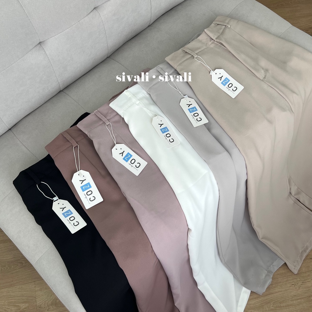 SIVALI Rozel Pants 299 - Loose Pants for Petite - Trousers Wanita - Celana Anti Kusut - Celana Kulot Wanita - Celana Kantor Formal / Casual