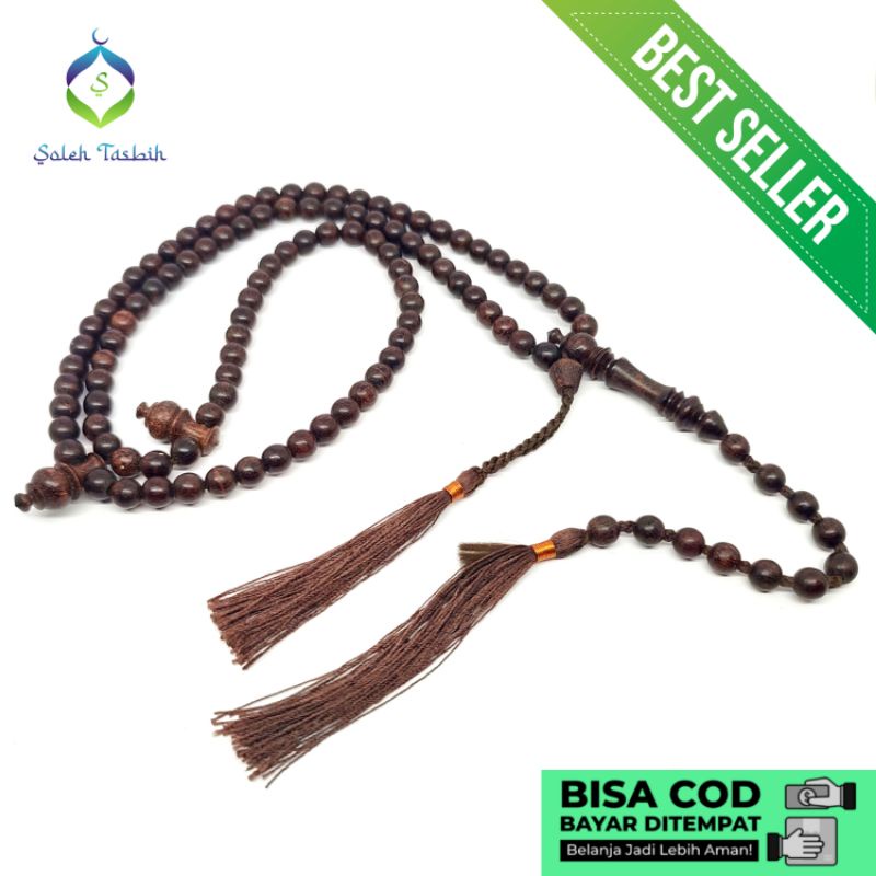 Tasbih Kayu Galih Asem Model Kuncir, Size 6mm Dan 8mm_COD