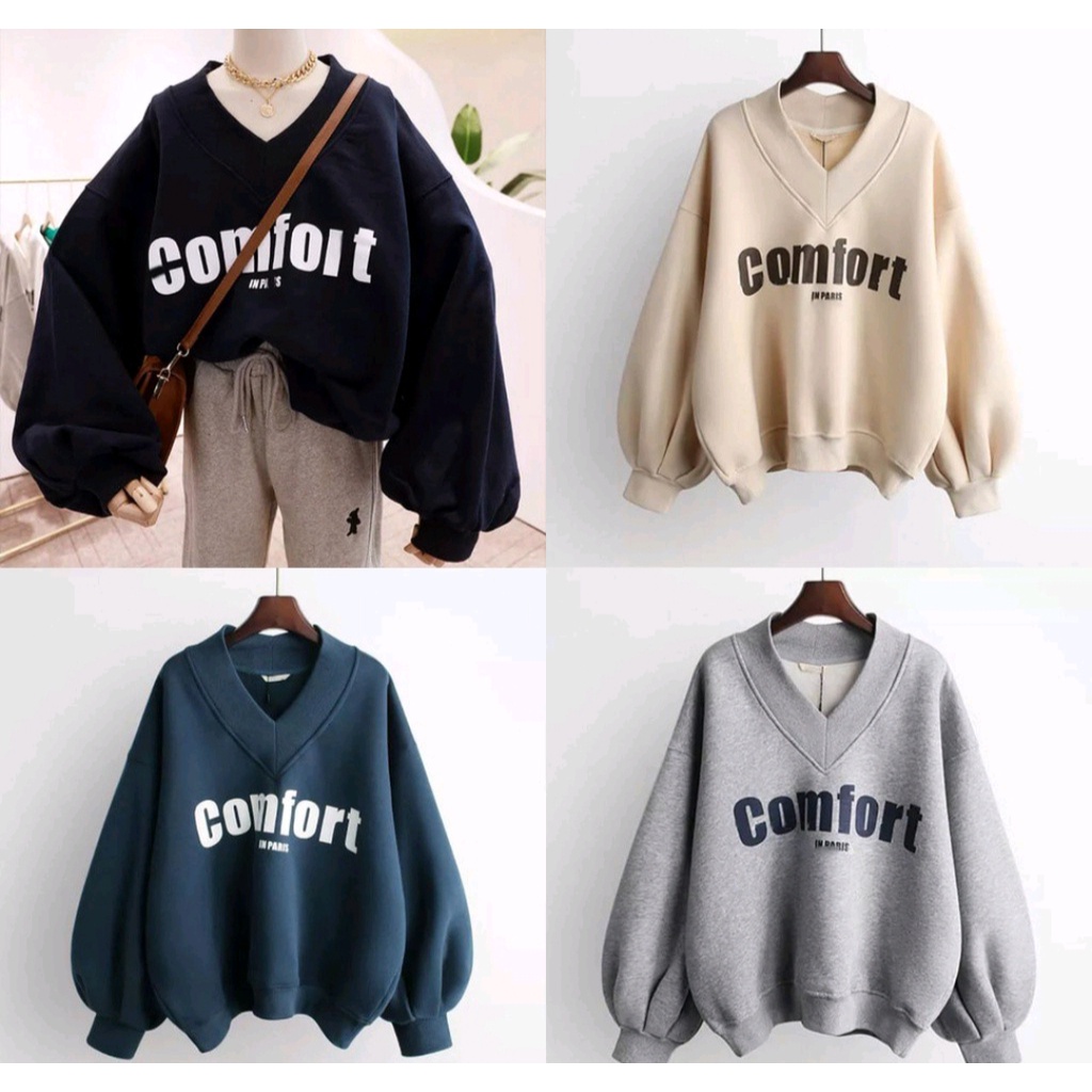 COMPORT OVERSIZE SWEATER WANITA - SWEATER OBLONG CREWNECK OVERSIZE