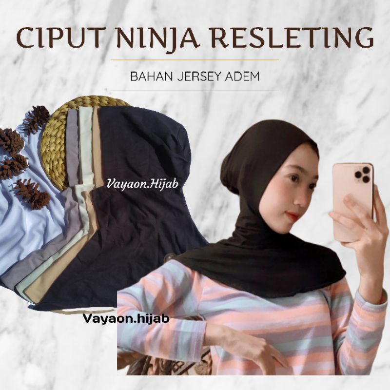 (GRAB) Ciput Ninja Inner Ninja Jersey Adem Jahit Tepi Resleting vayaon hijab