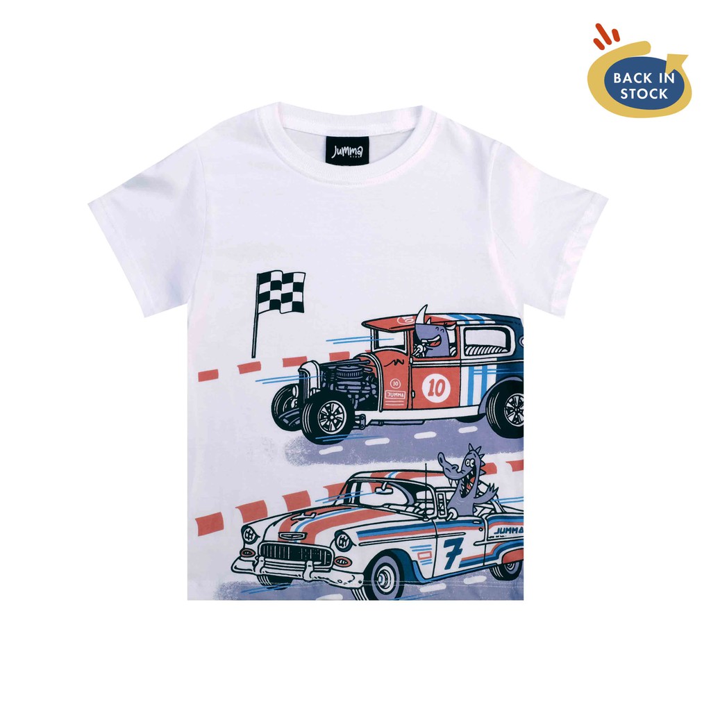 

Jummakids Classic race Printed Tshirt Anak