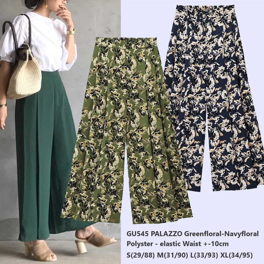 Kulot GU PALAZZO PRINT 545 Celana Culotte Panjang
