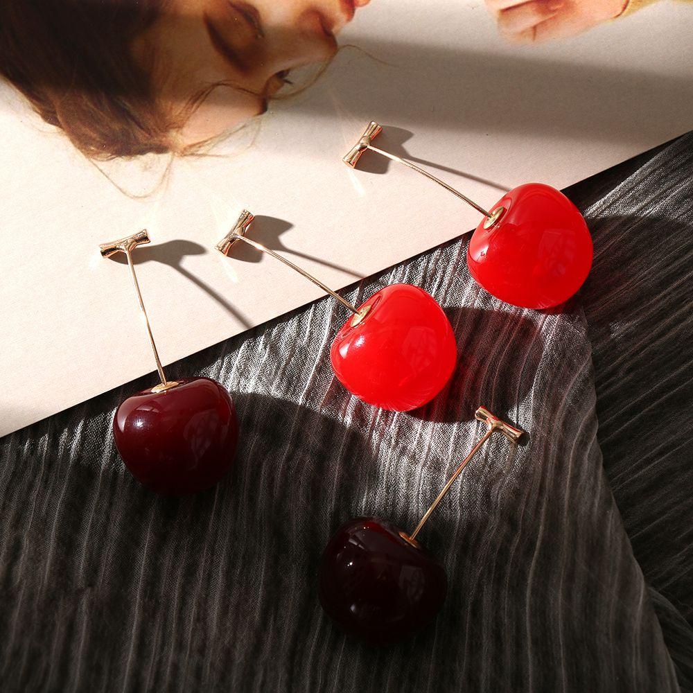 Solighter Cherry Earrings Perhiasan Musim Panas Pesta Baru