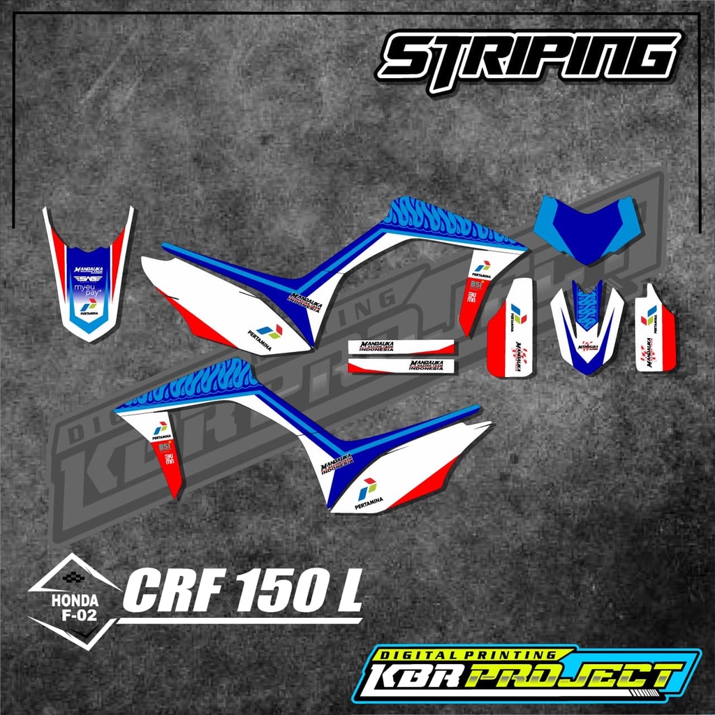 [COD] Stiker CRF 150L striping CRF 150L motor HONDA sticker variasi Racing(F-02)MANDALIKA TRANSPARAN