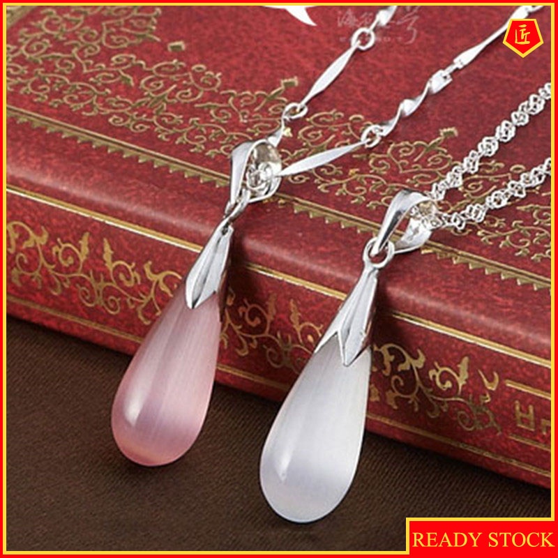 [Ready Stock]Fashion Simple Moonstone Water Drop Pendant Necklace