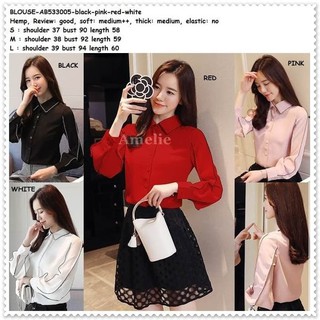  Baju  Atasan Kemeja Wanita  Korea  Import AB533005 Hitam 