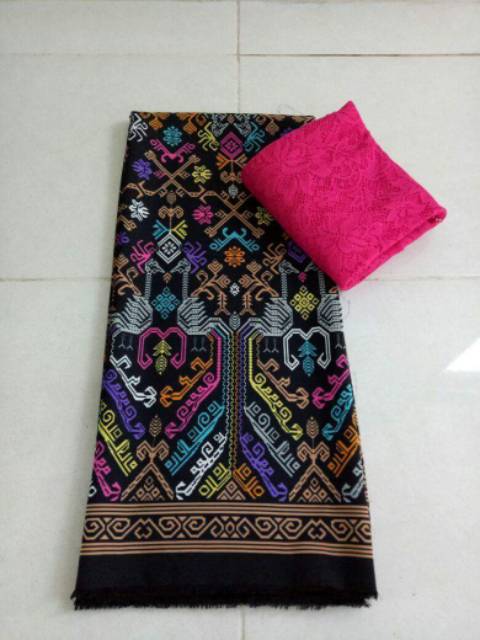 Set satin songket merak