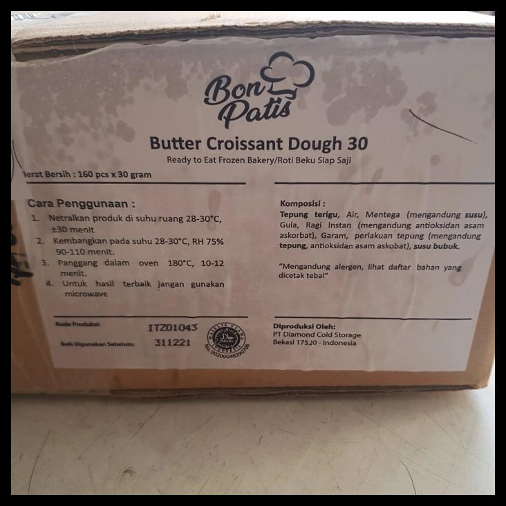 

TERBARUU!! Bonpatis Croissant Butter Dough 1ctn isi 160 TERLARIS