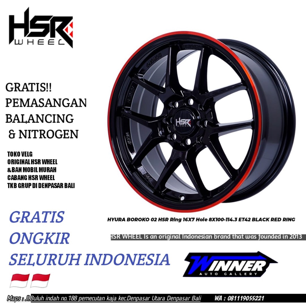 Velg Racing Look Ring 16 Brio Agya Alya Ignis - HSR Hyura