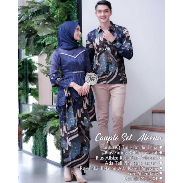 JTR SERAGAM BATIK SARIMBIT PASANGn Couple ALEENA kebaya batik brokat tille batik sarimbit tunangan l