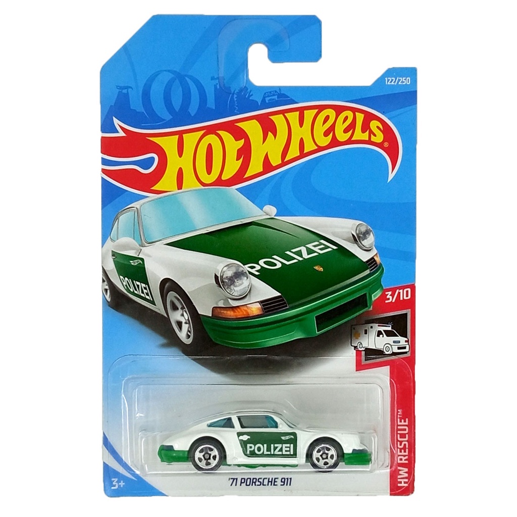 Hot Wheels 71 Porsche 911 Polizei Hijau HW Rescue Mainan Hotwheels