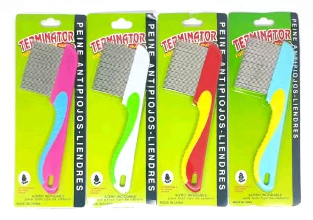 Sisir Anti Kutu Ketombe Grooming Anjing Kucing Stainless Steel Serit Warna