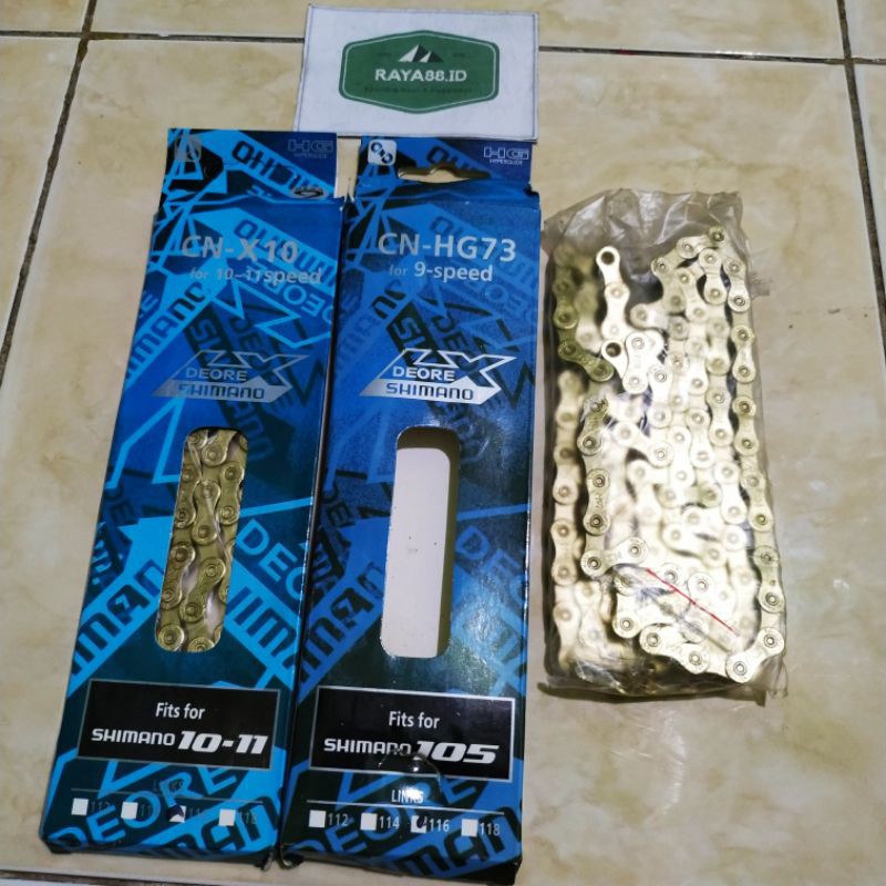 PROMO  RANTAI SHIMANO SILVER - GOLD 9 10 11 Speed RANTAI CHAIN MTB RB